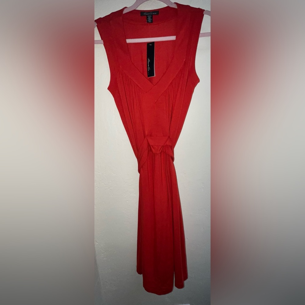 Kenneth Cole New York Red Sleeveless Midi Dress - Picture 2 of 6